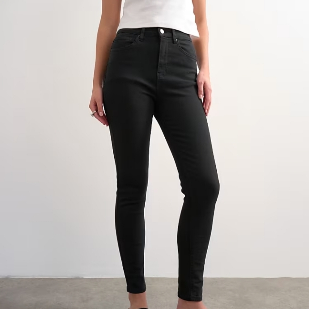 Topshop‎ Jamie Black Coated High Waisted Skinny Jeans W24 L30 US 0 02K10PBLK